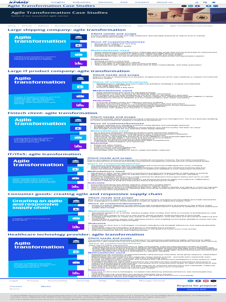 Agile Transformation Case Studies Overview | PDF | Private Law ...