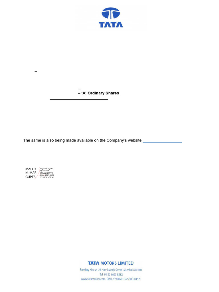 Tata Motors Q4 FY23 Financial Results | PDF | Economies