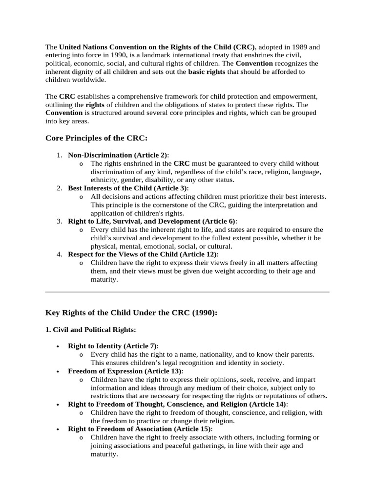 UN Convention on the Rights of the Child | PDF | Children's Rights ...