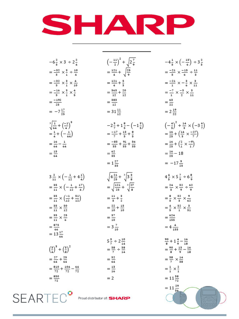 Worksheet 3 Memorandum Common Fractions Grade 9 Maths 012245 | PDF ...
