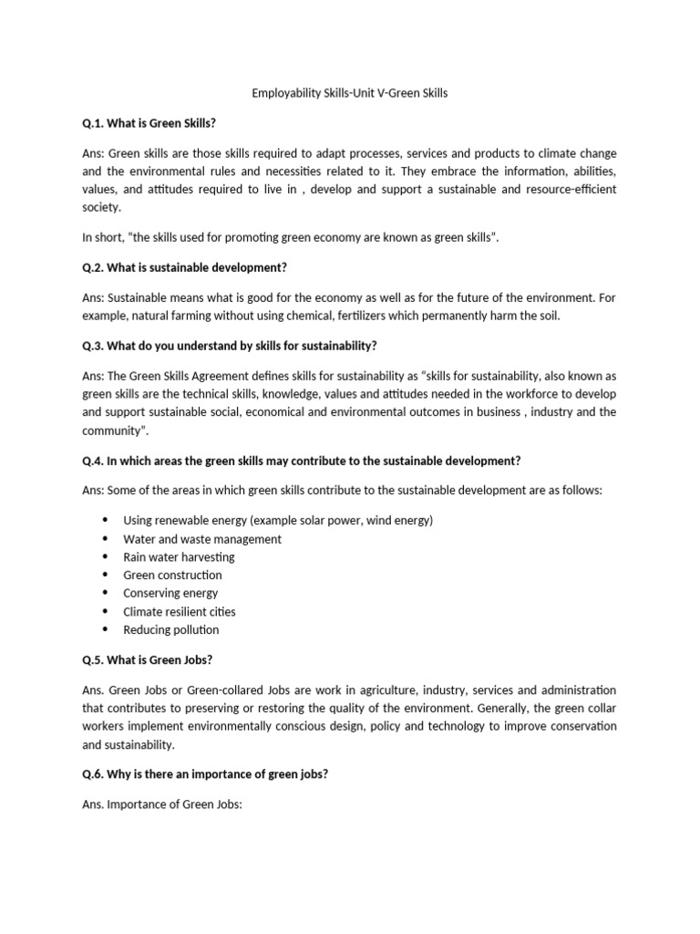 Green Skills for Sustainable Development | PDF | Green Job | Sustainability