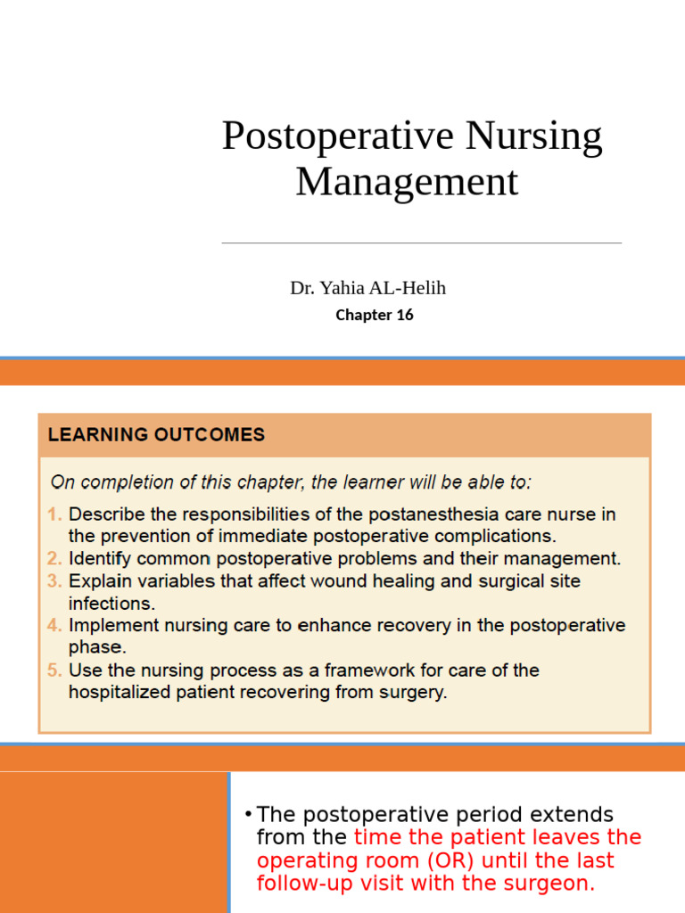 Lecture 3 Adult II Postoperative Carechapter151 | PDF | Surgery | Shock ...