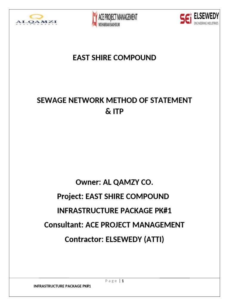 WET Method of Statement | PDF | Pipe (Fluid Conveyance) | Sanitary Sewer