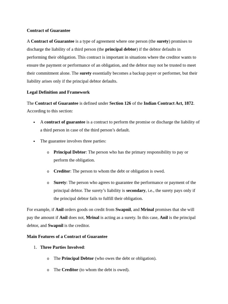 Understanding Contract of Guarantee | PDF | Guarantee | Surety