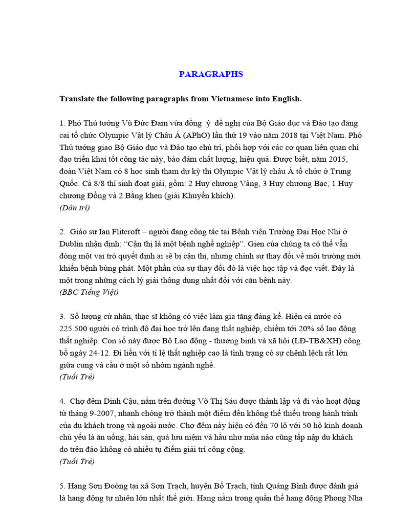 Translating PARAGRAPHS | PDF