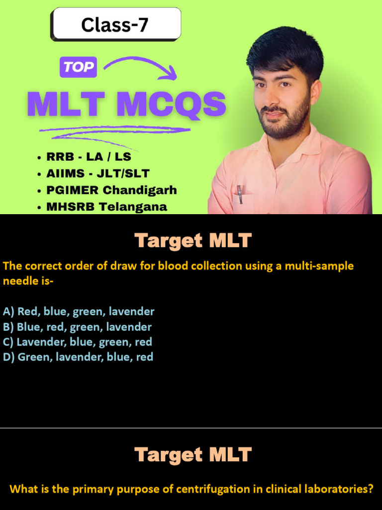 Target MLT MCQ Practice Questions | PDF | Coagulation | Blood Plasma