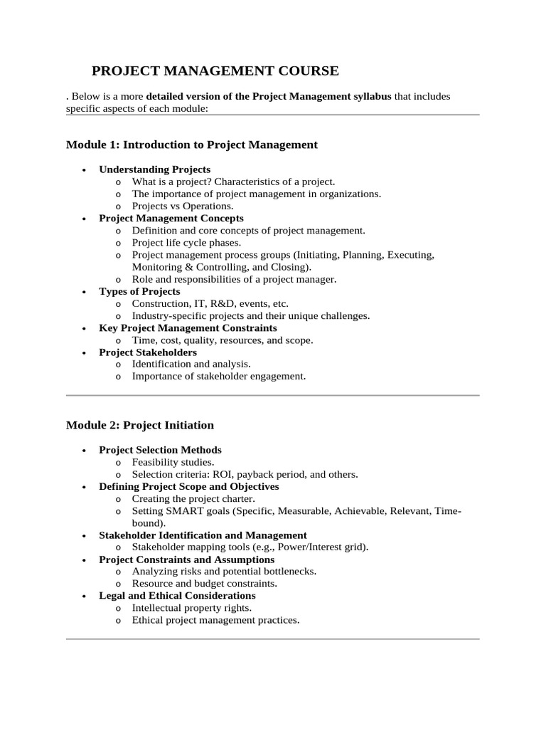 Comprehensive Project Management Course | PDF | Project Management ...