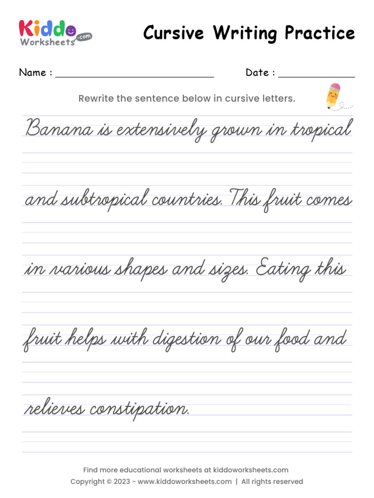 Cursive Practice: Write 