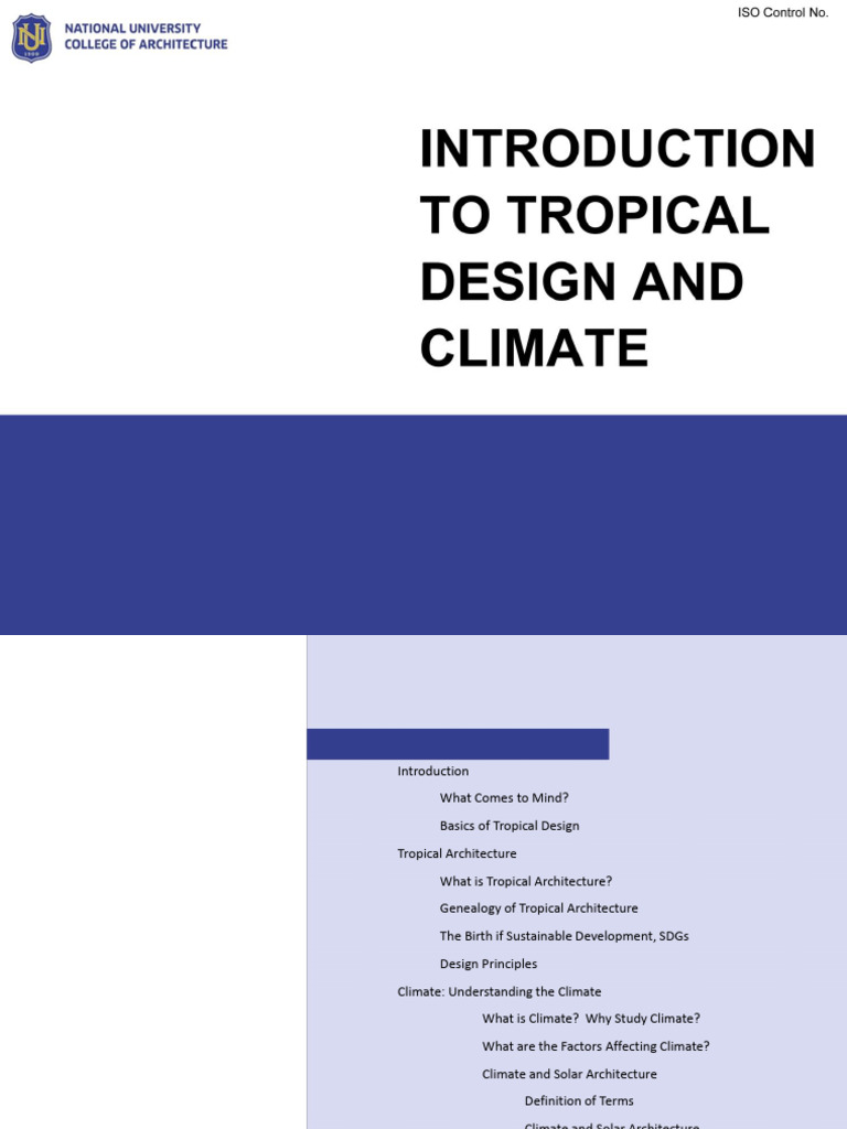 Tropical Architecture Design Principles | PDF | Climate | Rain