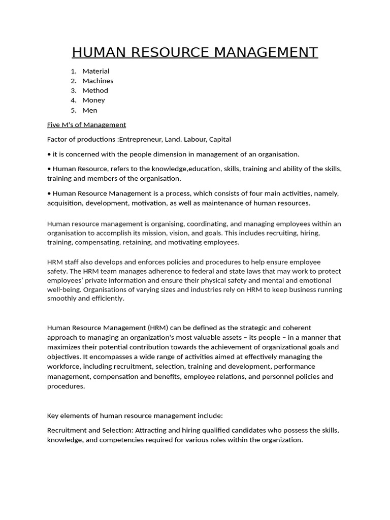 Essential Guide to Human Resource Management | PDF | Human Resource ...
