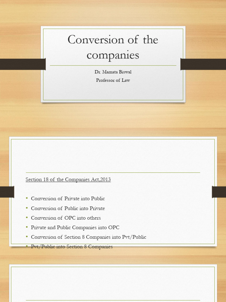 Company Conversion Procedures Under Law | PDF | Dividend | Private Law