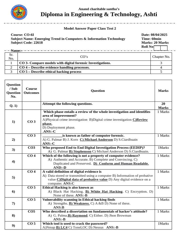 ETMS2 Exam Model Answers | PDF | Security Hacker | White Hat (Computer ...