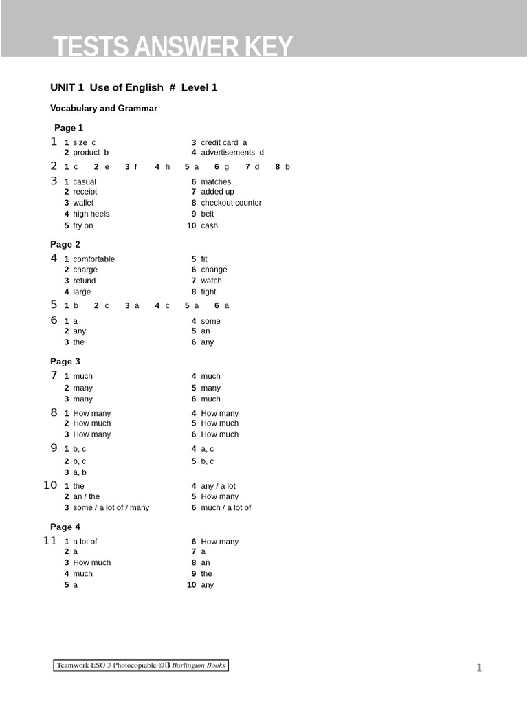 03Teamwork3_Unit1_AK | PDF | Clothing