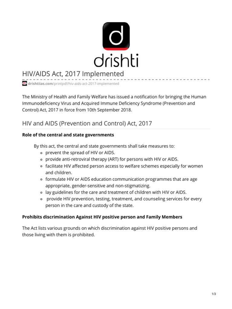 HIV/AIDS Act 2017 Overview and Impact | PDF | Hiv/Aids | Hiv