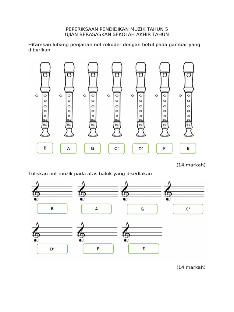 Kedudukan Not Muzik pada Baluk | PDF
