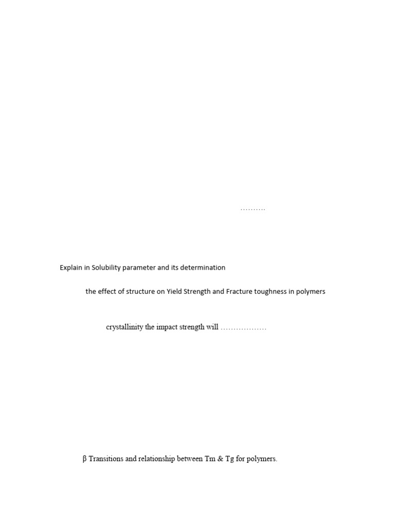 Polymer Structure and Properties Overview | PDF | Polymers | Condensed ...