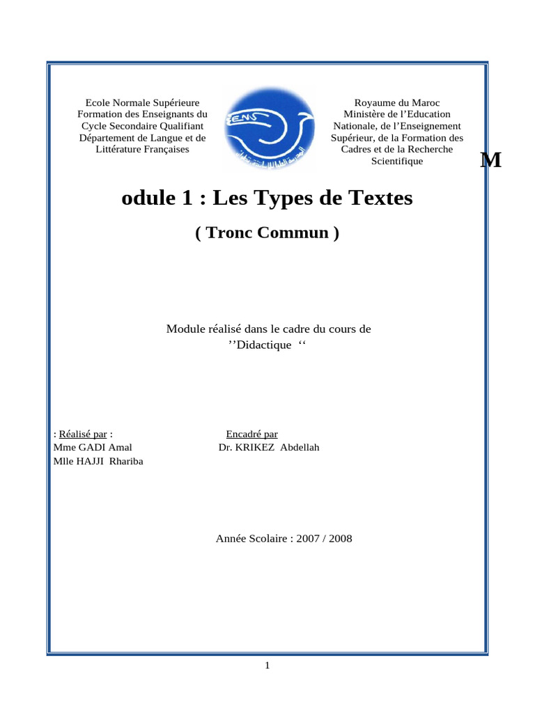 Typologie des Textes au Tronc Commun | PDF | Argumentation | Récit