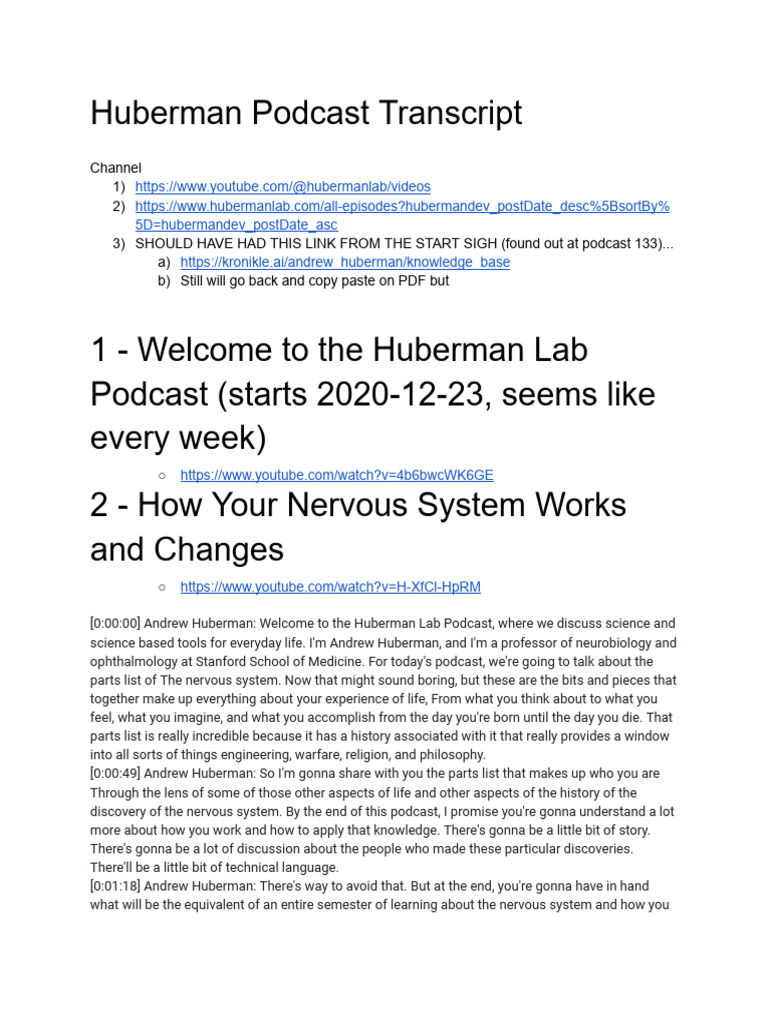 Huberman 1 - Google Docs | PDF | Nerve | Neuron
