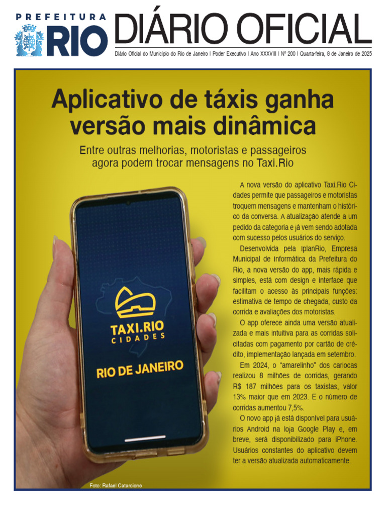 Atualização do App Taxi.Rio em 2025 | PDF | Aplicativo para celular ...