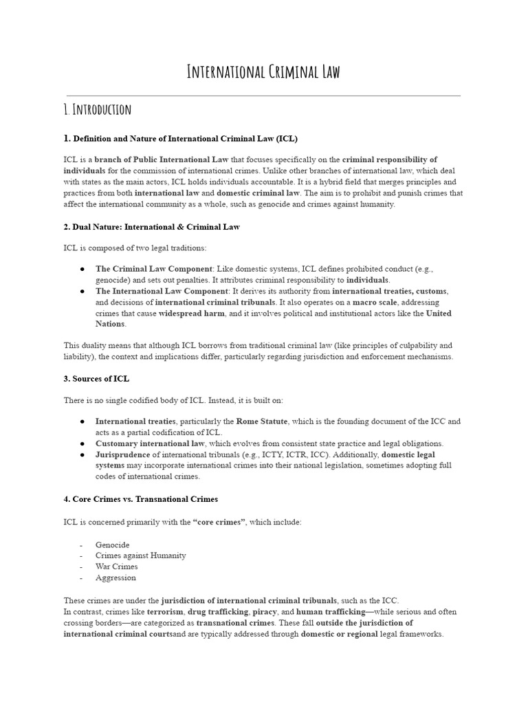 International Criminal Law by Laura PDF | PDF | Crimes Against Humanity ...