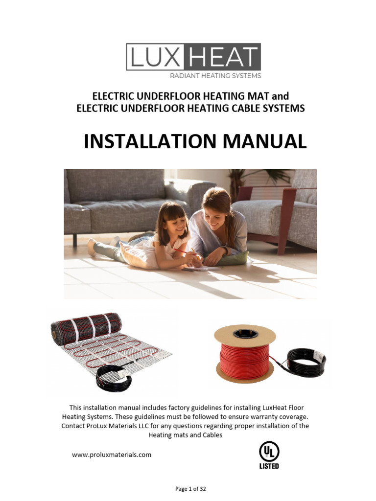 LuxHeat Floor Heating Installation Guide | PDF | Thermostat | Concrete