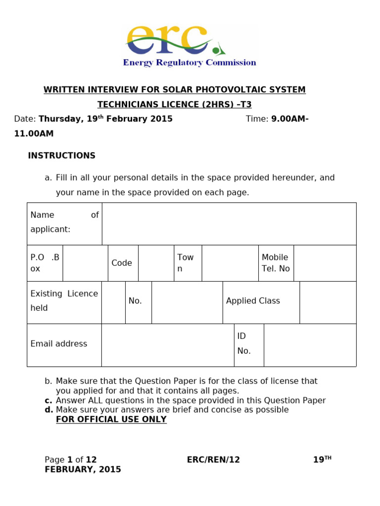 Solar PV Technician Interview Guide | PDF | Photovoltaic System ...