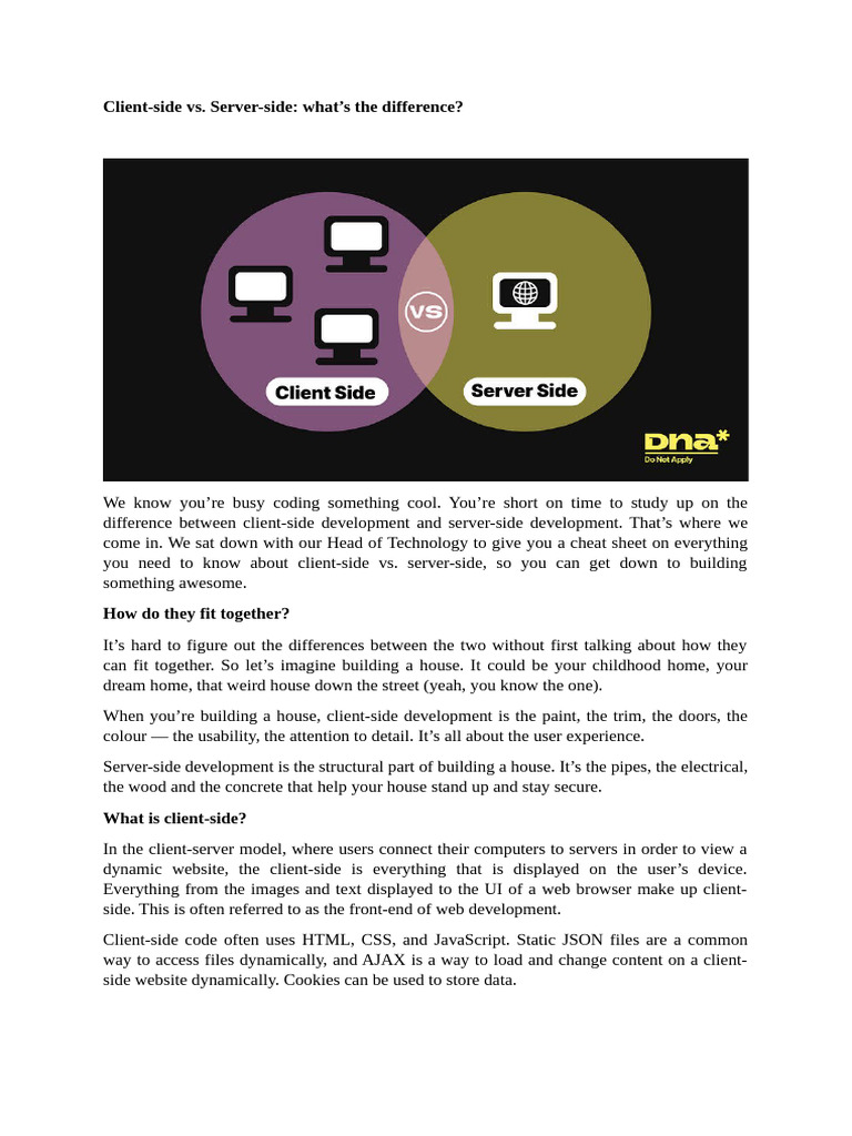 Client Side and Server Side | PDF | Client–Server Model | Websites