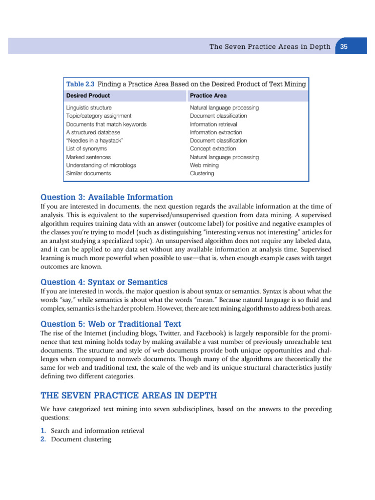 Seven Practice Areas of Text Analytics | PDF | World Wide Web ...