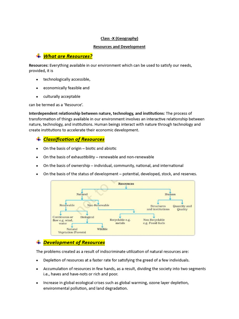 Grade - X Resource & Development | PDF | Soil | Sustainable Development