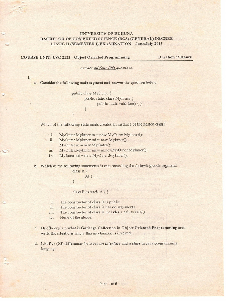 CSC 2123 | PDF
