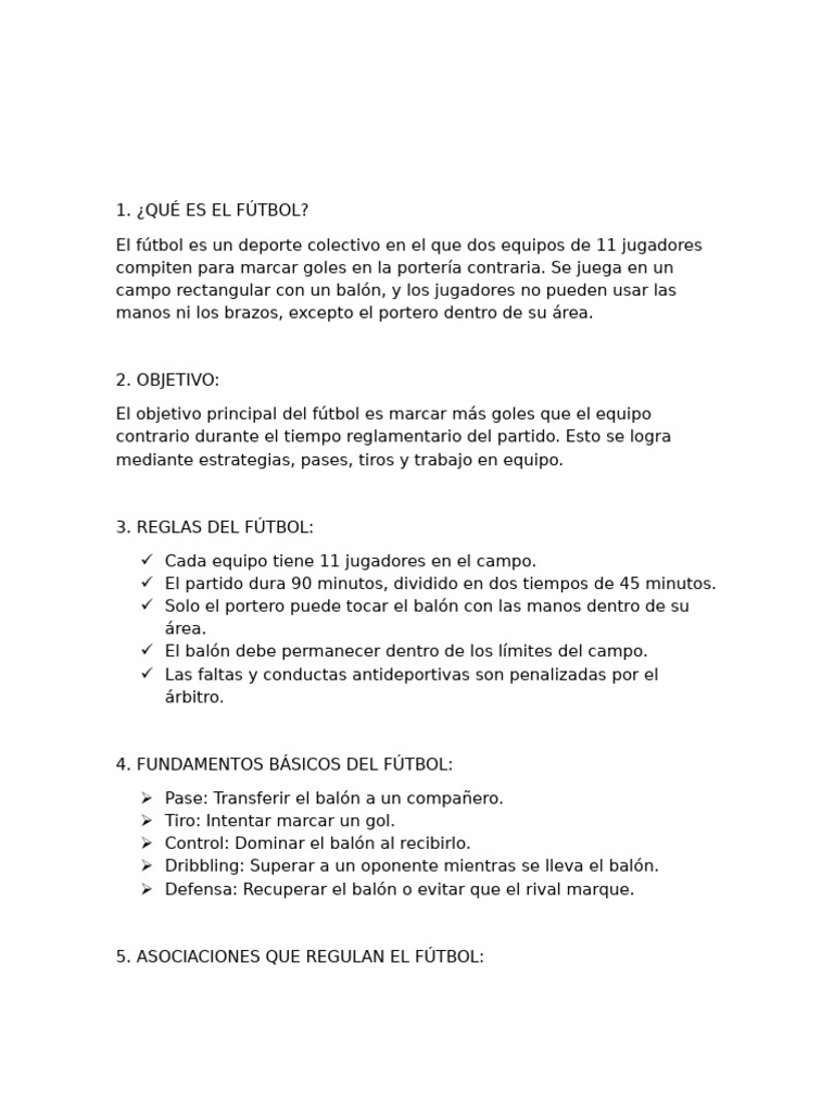 EL FÚTBOL | PDF | Asociación de Futbol | Deportes