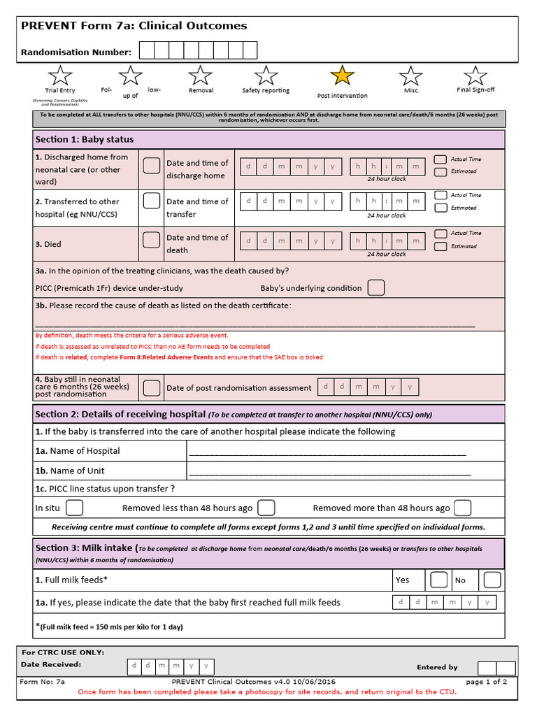 PREVENT+Form+7a+ +Clinical+Outcomes+v4 | PDF | Medical Specialties ...