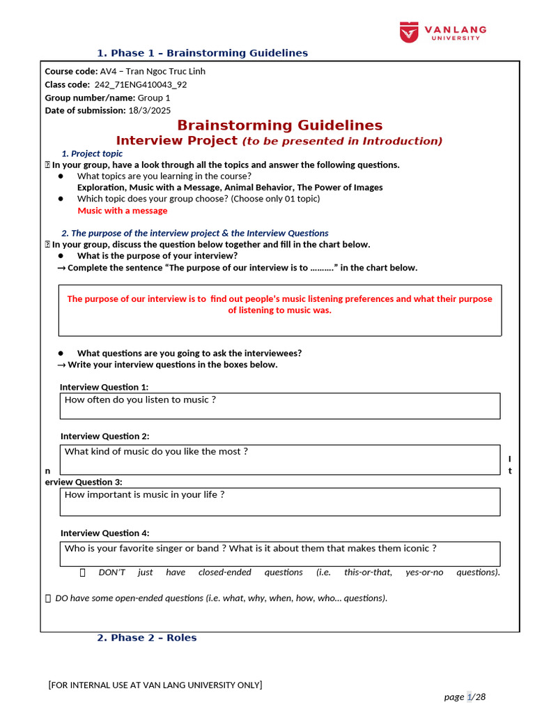 AV34 - INTERVIEW - Template For Students | PDF | Interview | Thought