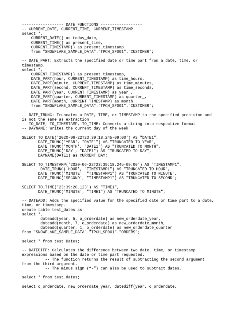 4.+Functions+-+Date+Functions | PDF | Computer Programming | Mathematics