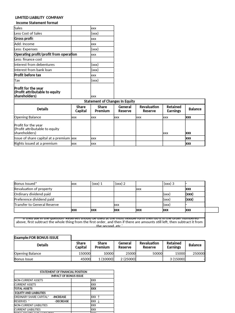 Limited Liability Company Format Year 12 | PDF | Equity (Finance ...