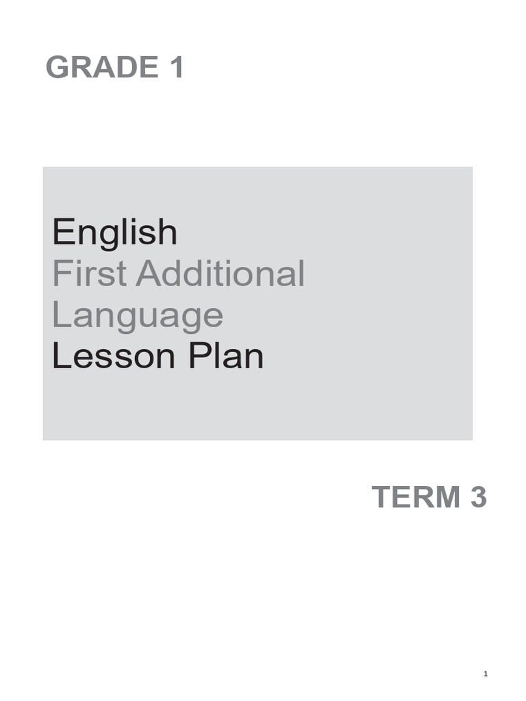 Grade 1 English Lesson Plan Term 3 | PDF | Phonics | Reading Comprehension