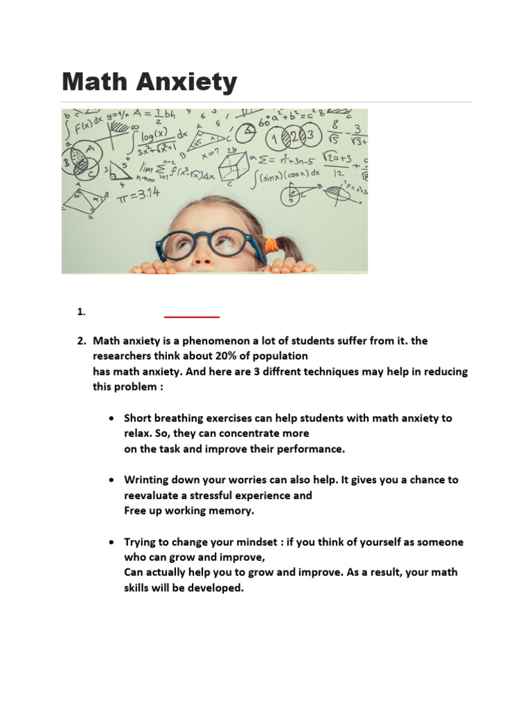 Math Anxiety | PDF