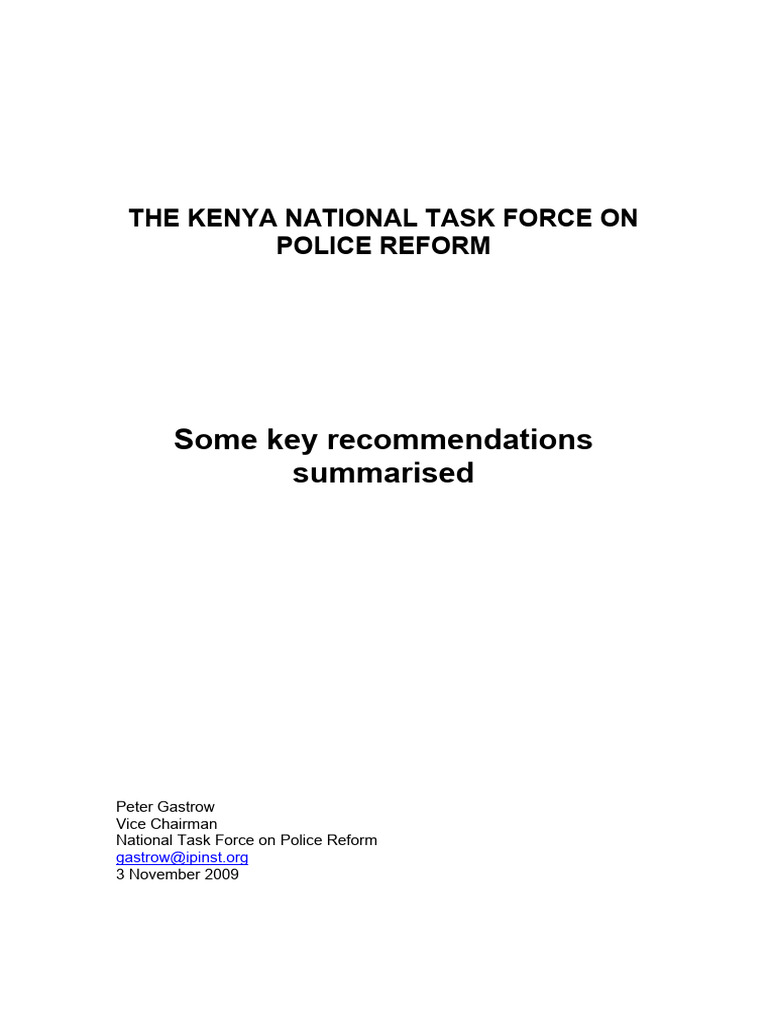 Key Recommendations on Police Reform | PDF | Police | Law Enforcement