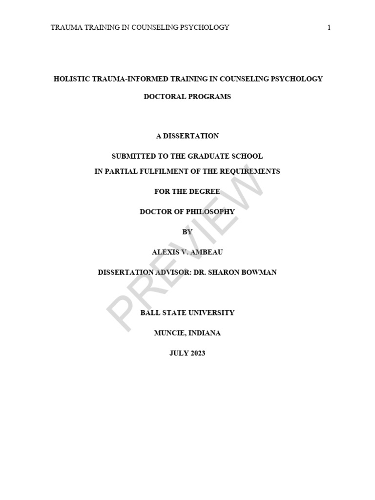 Trauma-Informed Training in Psychology | PDF | Psychological Trauma ...