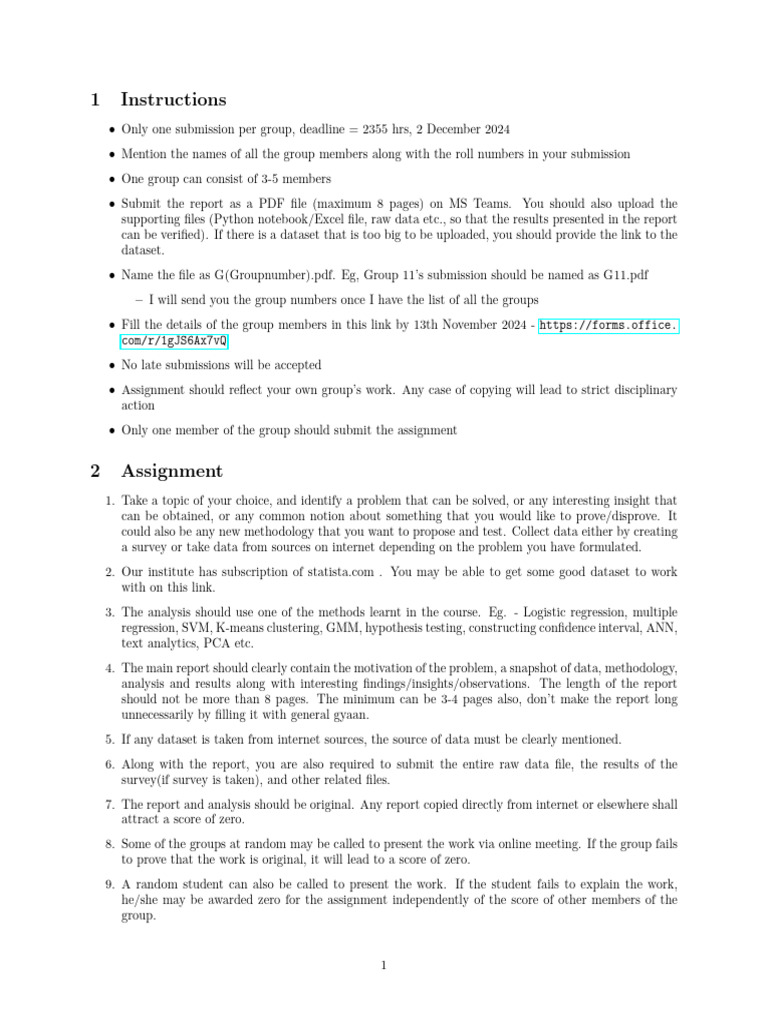Final Group Assignment IBM 322 | PDF | Statistical Analysis | Teaching ...