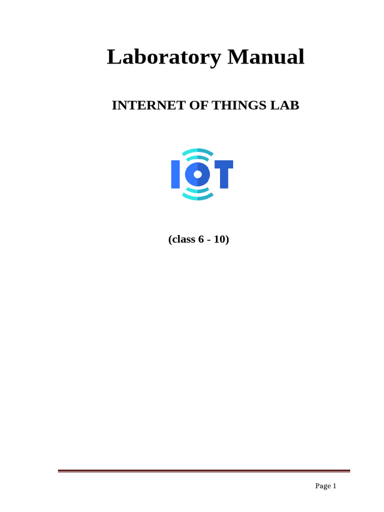 Iot Manual School Latest Pdf Arduino Internet Of Things