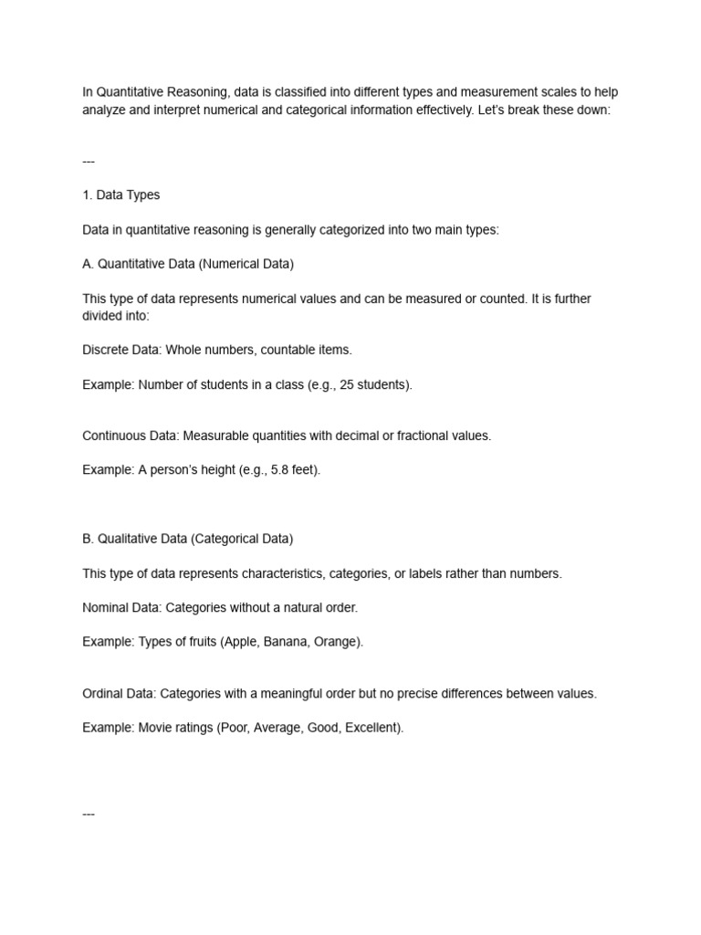 Data Types and Measurement Scales | PDF