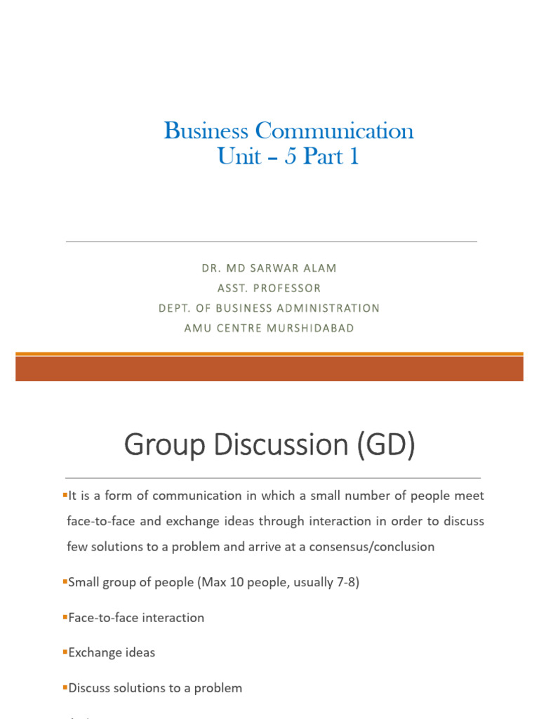 Effective Group Discussion Techniques | PDF | Communication | Nonverbal ...