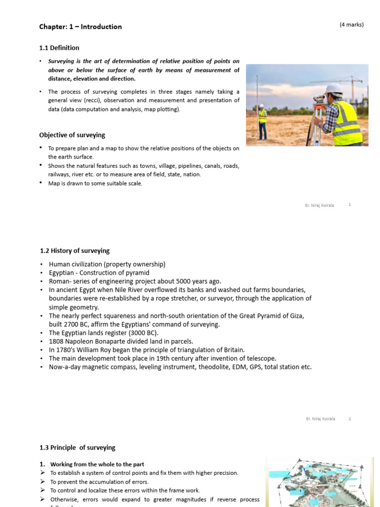 Introduction to Surveying Principles | PDF | Surveying | Geographical ...