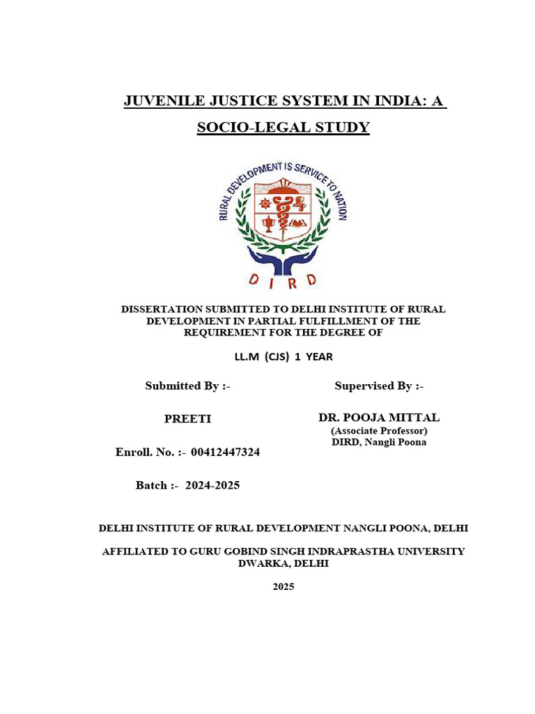 Juvenile Justice in India: A Study | PDF | Juvenile Court | Juvenile ...