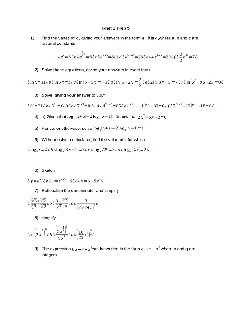 Rhet 1 Prep 5 | PDF | Mathematics | Mathematical Objects