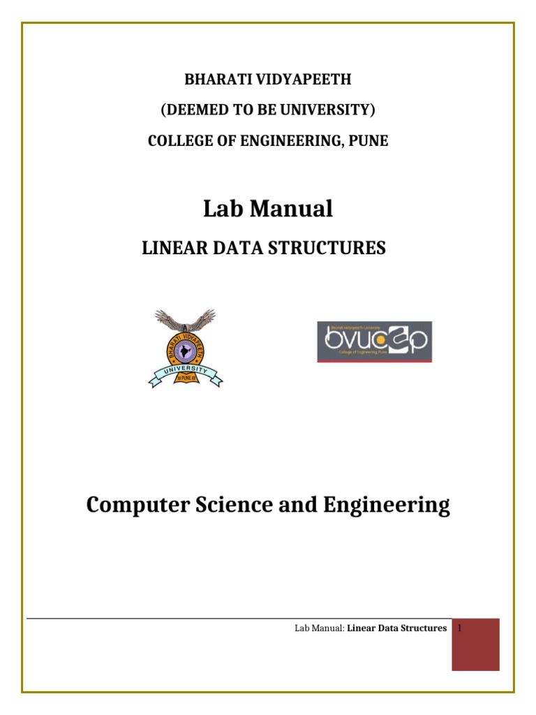 Linear Data Structures Lab Manual | PDF | Queue (Abstract Data Type ...