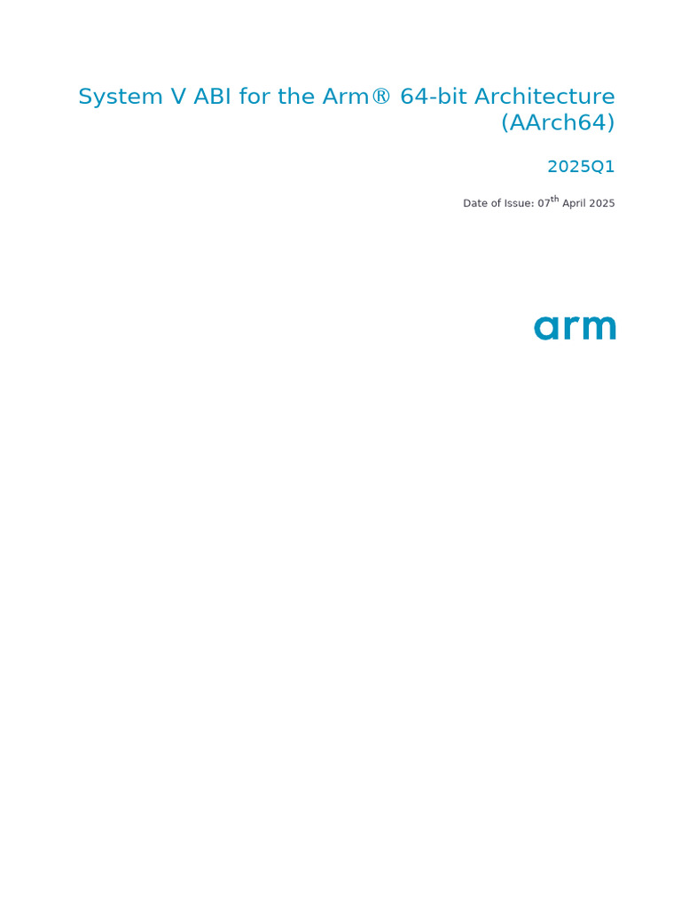 System V ABI for Arm 64-bit Architecture | PDF | License | 64 Bit Computing