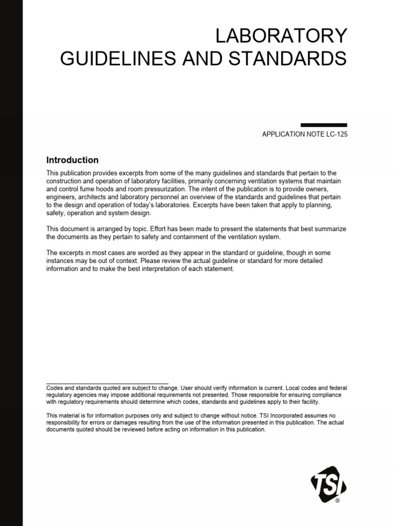 Laboratory Ventilation Standards Guide | PDF | Ventilation ...