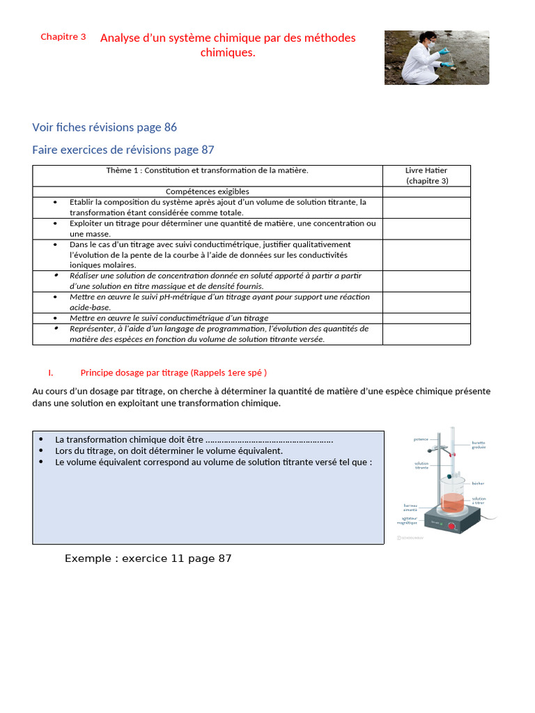 Titrage chimique : méthodes et principes | PDF | Titrage | Chimie